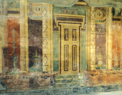 Fresco with Columns in Second Pompeian Style, Roman Villa Poppaea by Unbekannt Unbekannt