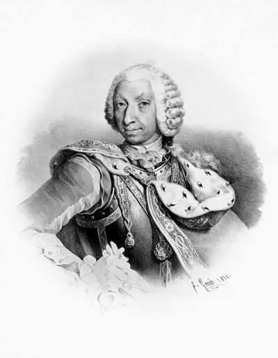 Portrait of Charles Emmanuel III of Savoy, King of Sardinia, Engraving by Unbekannt Unbekannt