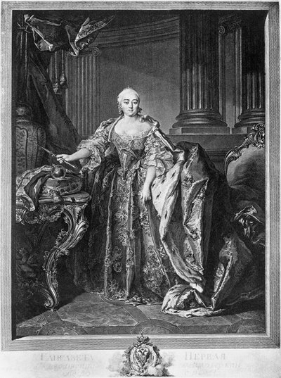 Portrait of Elizabeth Petrovna, Empress of Russia, Engraving by Unbekannt Unbekannt