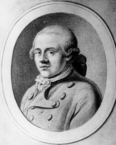 Portrait of Jakob Michael Reinhold Lenz, German writer of Sturm und Drang movement, engraving by Unbekannt Unbekannt