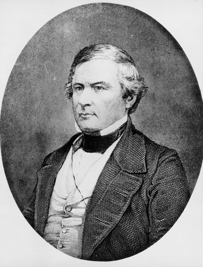 Portrait of Millard Fillmore, American lawyer and politician who served as 13th President of United States, engraving after daguerreotype by Mathew Brady by Unbekannt Unbekannt