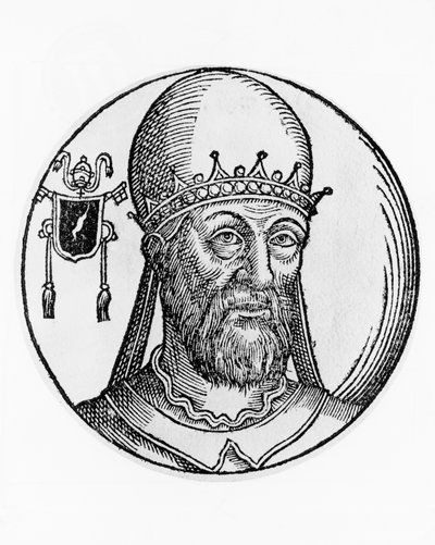 Portrait of Saint Martin I, 74th Pope of the Catholic Church, Engraving by Unbekannt Unbekannt