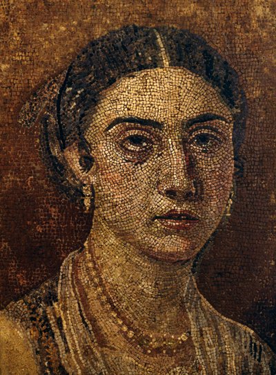 Portrait of a young woman, mosaic from Herculaneum. Roman civilization by Unbekannt Unbekannt