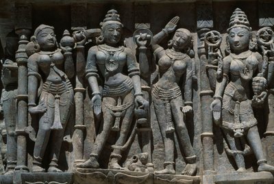 Relief Depicting Female Figures, Adishvara Temple, Vimalavasi Tuk, Temple Complex on Shatrunjaya Hill, Palitana, Gujarat, India by Unbekannt Unbekannt