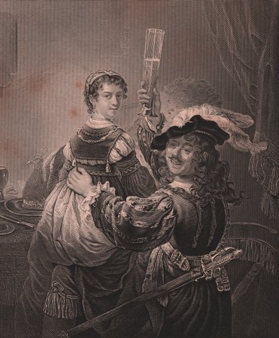 Rembrandt with his wife Saskia by Unbekannt Unbekannt