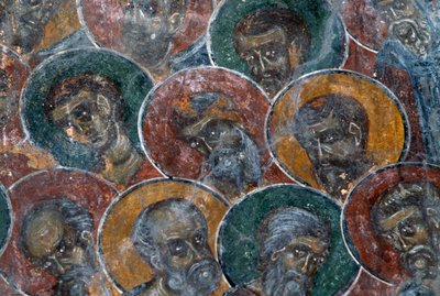 Saints, Fresco on Ceiling of Church of Agia Paraskevi, Anisaraki, Crete, Greece by Unbekannt Unbekannt