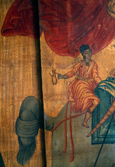 St George and Dragon (Detail), Wood Panel in Church of Agia Paraskevi, Anisaraki, Crete, Greece by Unbekannt Unbekannt