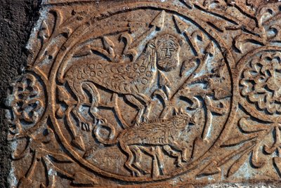 Stone Relief Depicting Fantastic Animals, Church of the Dormition of the Virgin (Panagia Skripou), Orchomenus, Boeotia, Greece, 9th Century by Unbekannt Unbekannt
