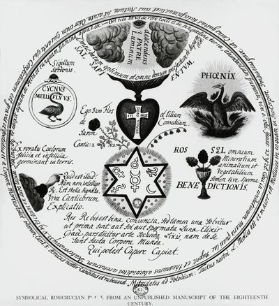 Symbols of the Rosicrucians, Drawing from 18th Century Manuscript, France by Unbekannt Unbekannt