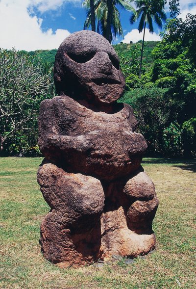 Tiki, Marae Arahurahu, Sculpture, Tahiti by Unbekannt Unbekannt