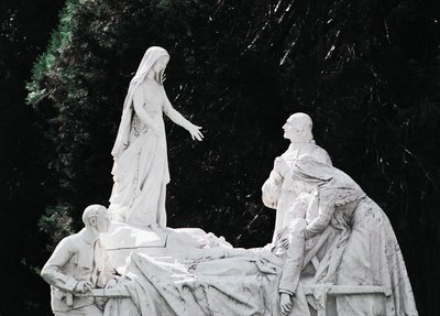 Virgin healing sick person, Sculptural group Salus Infirmorum (Health of Sick) by Unbekannt Unbekannt