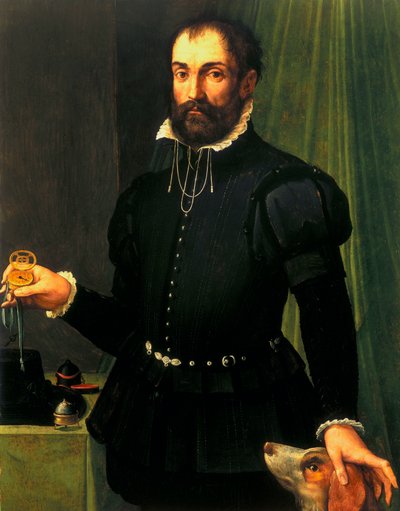 Portrait of a Man Holding a Watch by Unbekannt Unbekannt