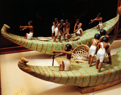 Wooden model of fishing boats and net (detail) by Unbekannt Unbekannt