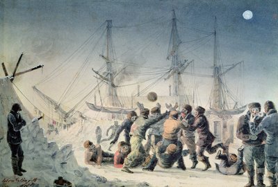 Incidents on a Trading Journey: Men Playing Football on Board HMS 
