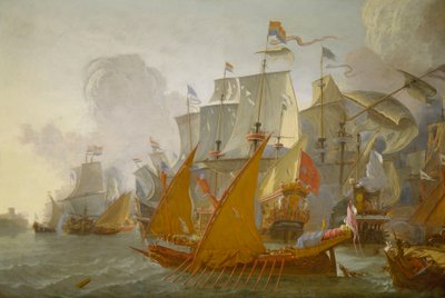 Action between the Dutch Fleet and Barbary Pirates, c.1670 by Lieve Verschuier