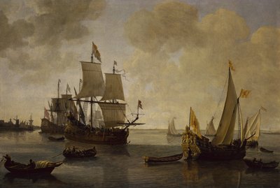 The States Yacht of Prince William II of Orange with other Shipping by Lieve Verschuier