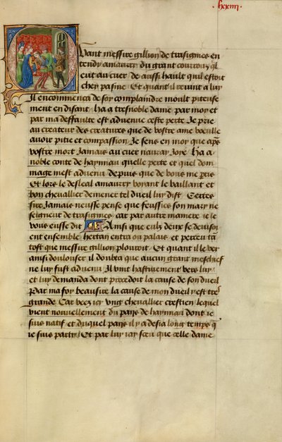 Initial Q: Gillion Reacting to the News of Death of His Wife and Progeny by Lieven van Lathem