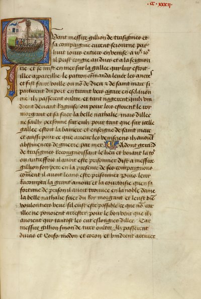 Initial Q: Gillion and His Son Gerard Passing Dubrovnik by Lieven van Lathem