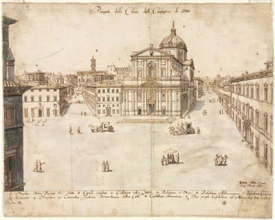 Eighteen Views of Rome: The Church of the Gesù by Lievin Cruyl
