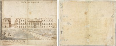 Eighteen Views of Rome: The Collegio di Propaganda Fide (recto); Sketches of Windows and Pilasters of the Attic Storey of the Collegio di Propaganda Fide (verso) by Lievin Cruyl