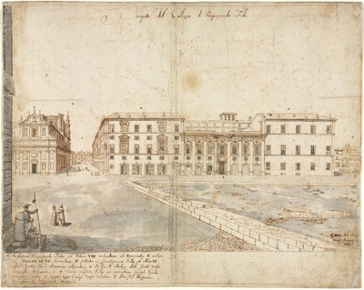 Eighteen Views of Rome: The Collegio di Propaganda Fide recto, 1665 by Lievin Cruyl