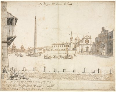 Eighteen Views of Rome: The Piazza del Popolo by Lievin Cruyl