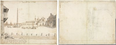 Eighteen Views of Rome: The Piazza del Popolo; Sketch for San Giovanni in Laterano by Lievin Cruyl