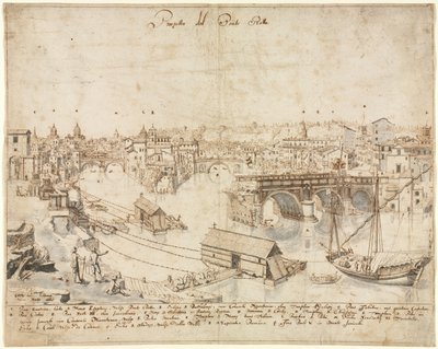 Eighteen Views of Rome: The Ponte Rotto by Lievin Cruyl