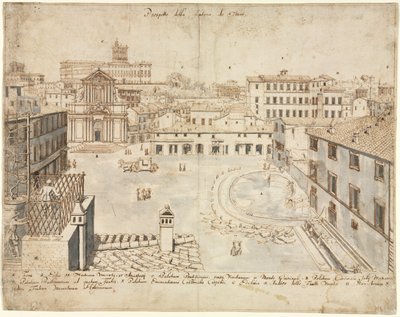 Eighteen Views of Rome: The Trevi Fountain by Lievin Cruyl