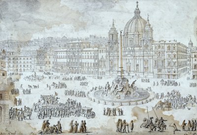 Piazza Navona in Rome by Lievin Cruyl