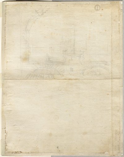 Sketch for San Giovanni in Laterano (verso) by Lievin Cruyl