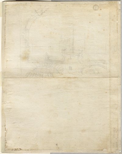 Sketch for San Giovanni in Laterano (verso) by Lievin Cruyl