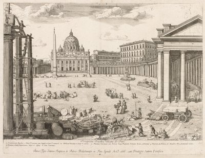 St. Peters Basilica from Prospectus Locurum Urbis Romae Insignium, 1666 by Lievin Cruyl