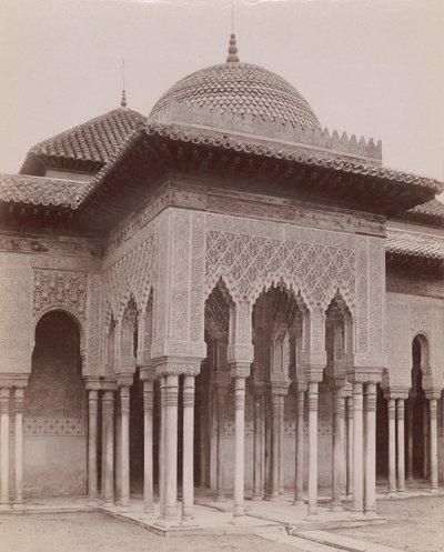 Courtyard of the Lions, Alhambra, Granada by Likely Sebastiano Tassinari.