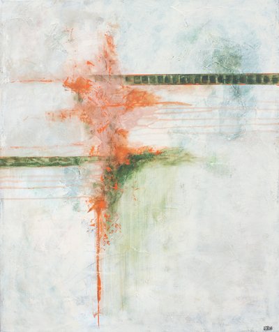 Abstract Orange Green by Lillian Christiansson