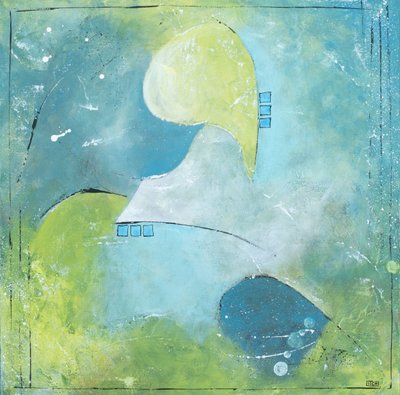 Green Blue Abstract Flow by Lillian Christiansson