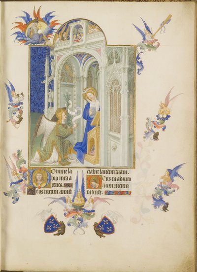 The Annunciation Les Très Riches Heures du duc de Berry by Limbourg Brothers