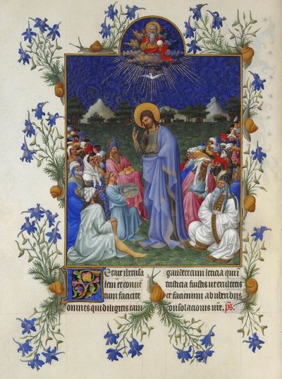 Très Riches Heures du Duc de Berry - The Feeding of the Multitude by Limbourg Brothers