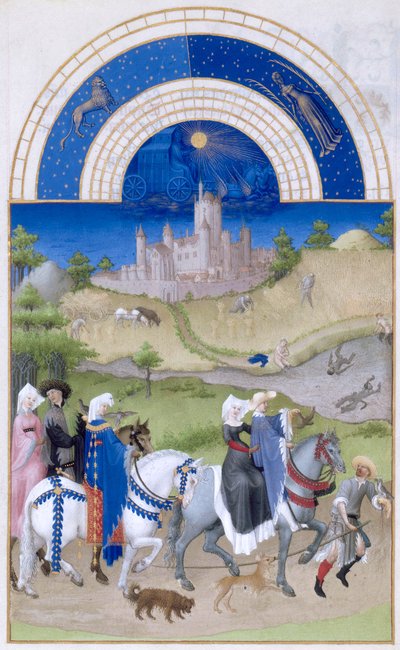 Très Riches Heures du Duc de Berry Folio 8, Verso: August by Limbourg Brothers