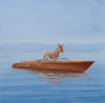 Donkey in a Riva, 2010 by Lincoln Seligman