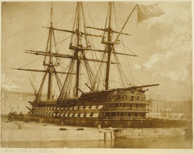 H.M.S. Duke of Wellington at Keyham, England by Linnaeus Tripe