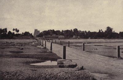 Madura: The Vygay River, with Causeway, across to Madura by Linnaeus Tripe