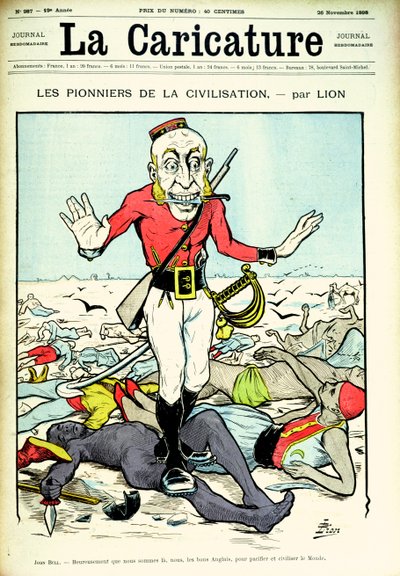 Pioneers of Civilization, John Bull bringing peace and civilisation to the world, cover of 