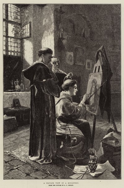 A Private View in a Monastery by Lionel Charles Henley