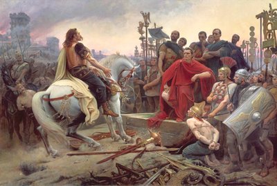 Vercingetorix throws down his arms at the feet of Julius Caesar, 1899 by Lionel Noel Royer