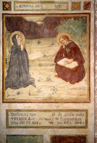 Saint Augustine of Hippo and Saint Monique, Eremo di San Leonardo al Lago, Monteriggioni by Lippo Vanni