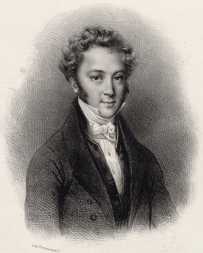 Portrait of pianist and composer Ignaz Moscheles, 1794-1870, c. 1830 by Lithographie Formentin et C..