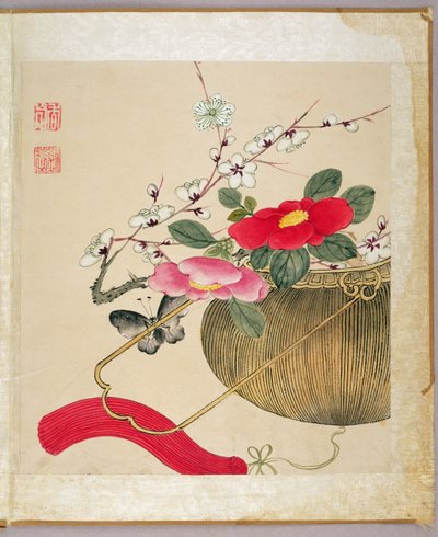 One of a series of paintings of flowers and insects by Liu Hua