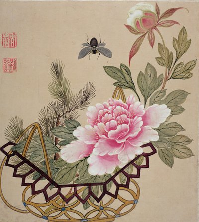 One of a series of paintings of flowers and insects, late 19th century by Liu Hua