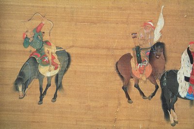 Kublai Khan (1214-94) Hunting (detail) by Liu Kuan tao